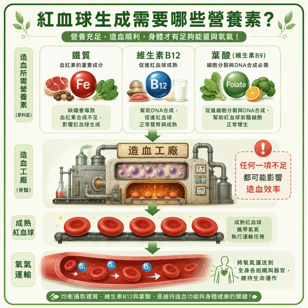 紅血球生成的需要那些營養素